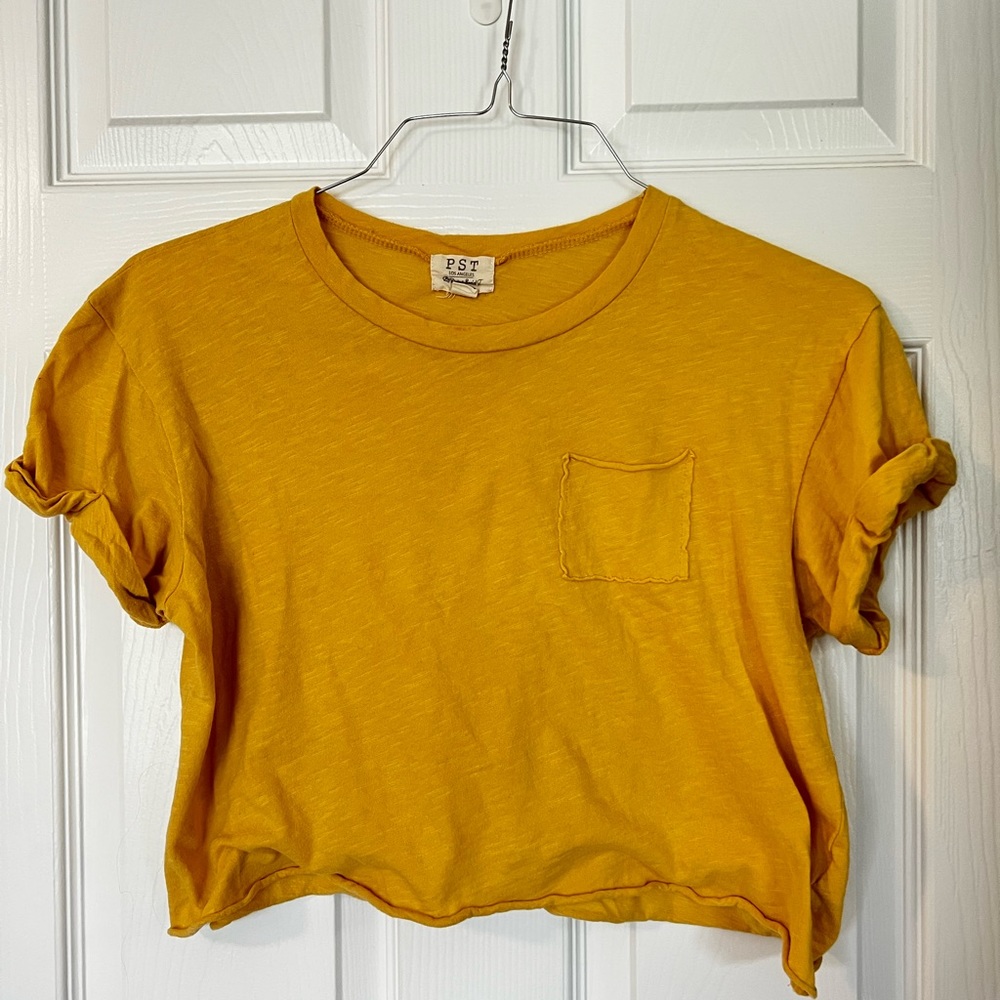 Yellow crop top